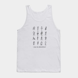 I Am An Architect. People sketches Black Tank Top